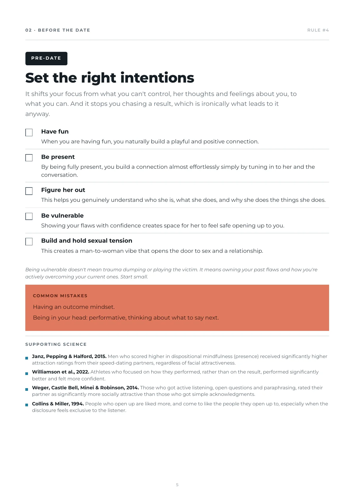 Rule four: set the right intentions