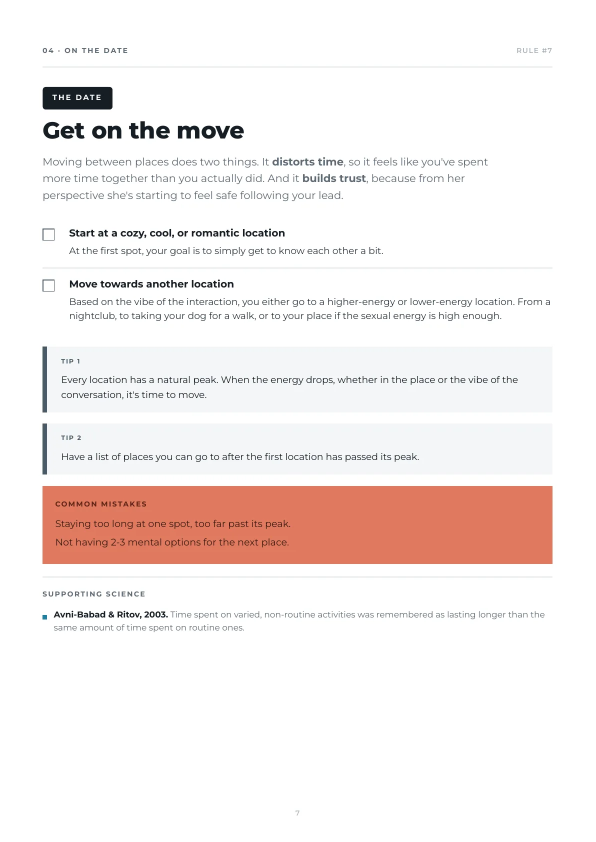 Rule seven: get on the move