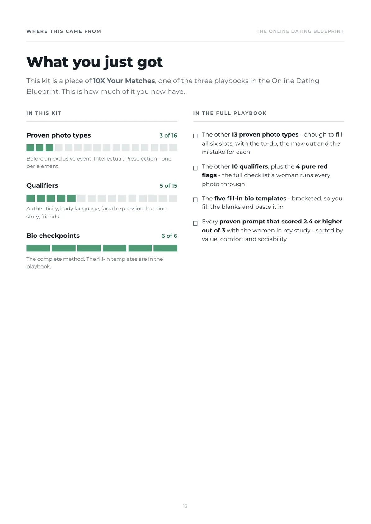 What you just got, and what is in the full playbook
